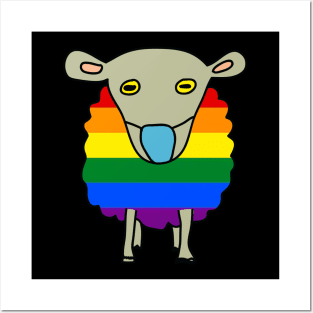 Anti-Mask Mask-Wearing Sheep LGBT Pride Posters and Art